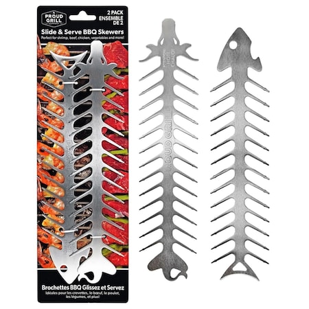 Proud Grill Co 4.7 x 12.3 in. Chrome Stainless Steel Skewers 8034857